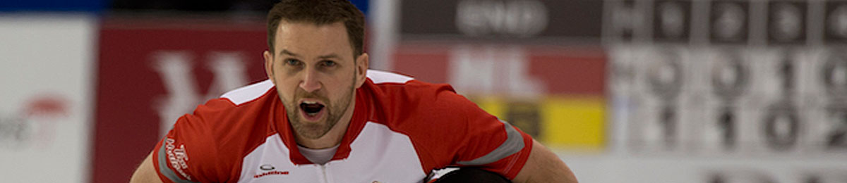 Brad Gushue in action at the 2016 Tim Hortons Brier in Ottawa (Curling Canada/Michael Burns photo) 