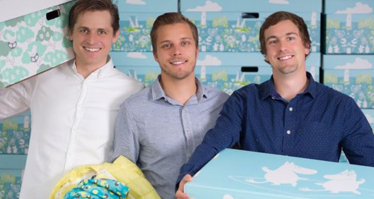 Three fathers in Finland set up the Finnish Baby Box Company in 2014  (Image Courtesy of Finnish Baby Box Company)