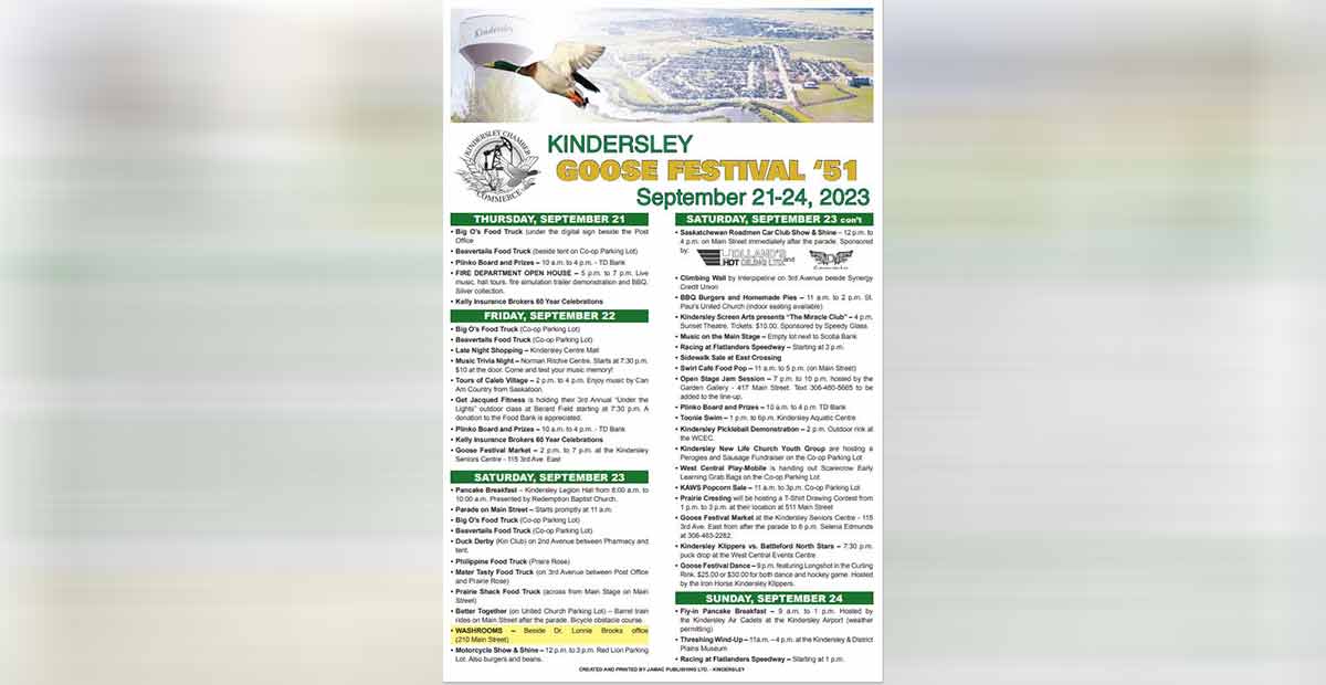 Kindersley Chamber of Commerce: Goose Festival Schedule